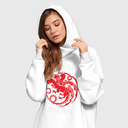Женское худи-платье Мать Котов, цвет: белый — фото 2