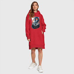 Женское худи-платье Кратос и Атрей, цвет: красный — фото 2