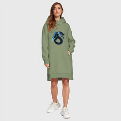 Женское худи-платье Морской левиафан, цвет: авокадо — фото 2