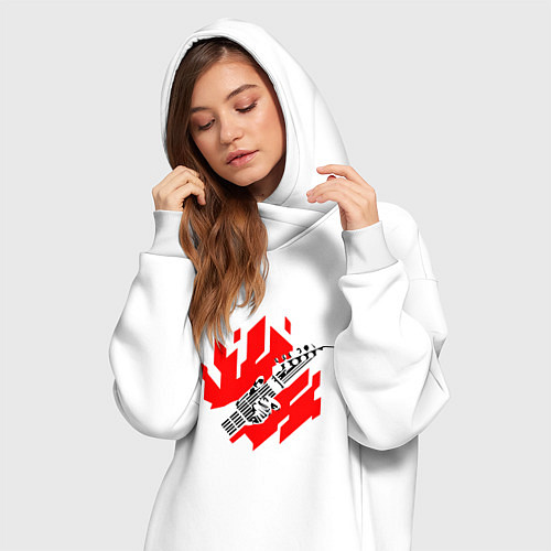 Женская толстовка-платье CYBERPUNK 2077 SAMURAI / Белый – фото 3
