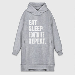 Женская толстовка-платье EAT SLEEP FORTNITE REPEAT