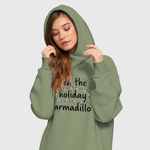 Женская толстовка-платье Im the holiday armadillo / Авокадо – фото 3