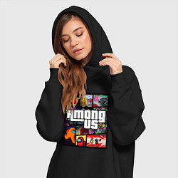 Женское худи-платье AMONG US GTA, цвет: черный — фото 2
