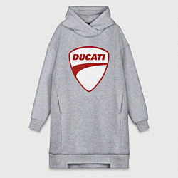Женское худи-платье Ducati Logo Дукати Лого Z, цвет: меланж