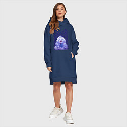 Женское худи-платье Твин пикс, цвет: тёмно-синий — фото 2