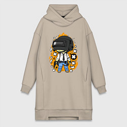 Женское худи-платье PUBG, цвет: миндальный