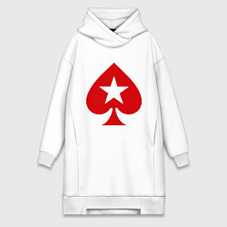 Женское худи-платье Покер Пики Poker Stars, цвет: белый