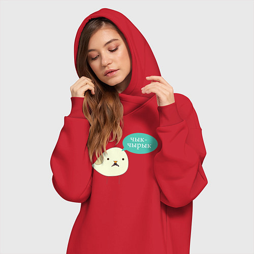 Женская толстовка-платье Чык-Чырык Мем / Красный – фото 3