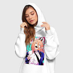 Женское худи-платье POWER CHAINSAW MAN ANIME, цвет: белый — фото 2