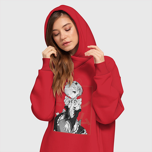 Женская толстовка-платье Re:Zero Rem / Красный – фото 3