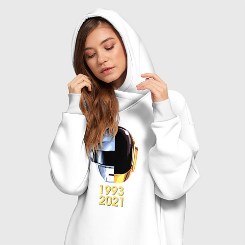 Женская толстовка-платье Daft Punk / Белый – фото 3