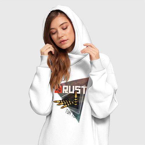 Женская толстовка-платье Rust Стучим в дверь соседу Раст / Белый – фото 3