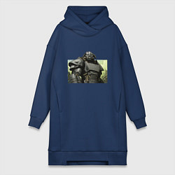 Женское худи-платье Fallout x Skyrim, цвет: тёмно-синий