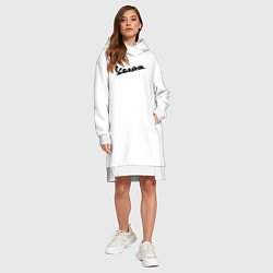 Женское худи-платье Vespa Мото Лого Z, цвет: белый — фото 2