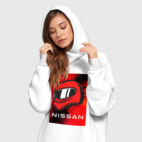 Женская толстовка-платье Nissan - Paint / Белый – фото 3