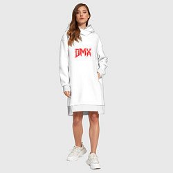 Женское худи-платье Рэпер DMX логотип logo, цвет: белый — фото 2