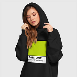 Женское худи-платье Shrek: Pantone Color, цвет: черный — фото 2