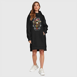 Женское худи-платье Инвокер ДОТА 2, цвет: черный — фото 2