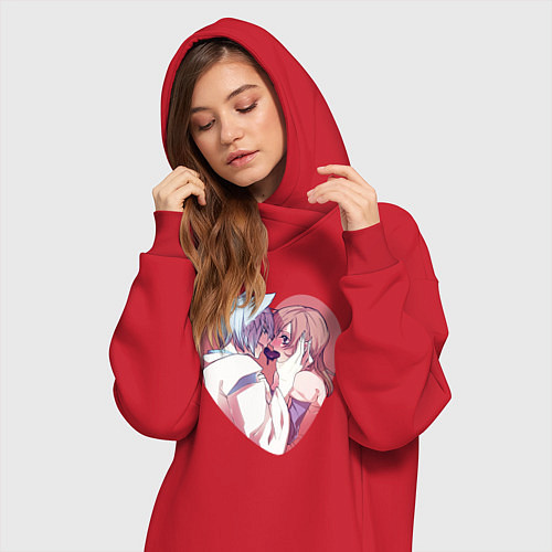 Женская толстовка-платье Tomoe and Nanami KIss / Красный – фото 3