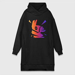 Женское худи-платье Llama, цвет: черный