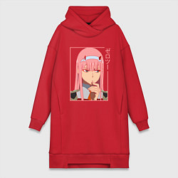 Женское худи-платье Darling in the Franxx 02, цвет: красный