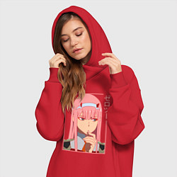 Женское худи-платье Darling in the Franxx 02, цвет: красный — фото 2