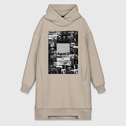 Женское худи-платье Agust D, цвет: миндальный