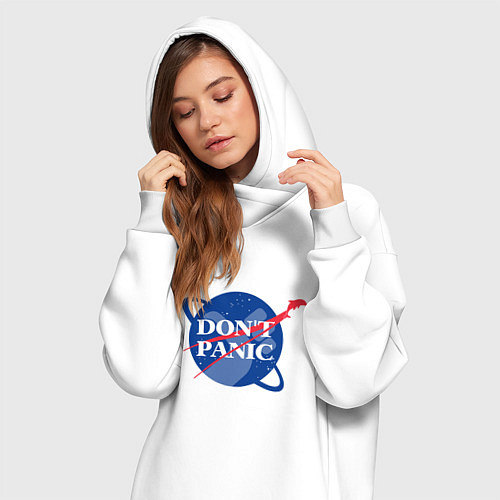 Женская толстовка-платье Без паники / Белый – фото 3
