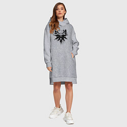 Женское худи-платье The Witcher подтеки лого, цвет: меланж — фото 2