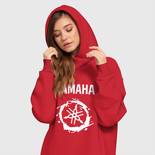 Женская толстовка-платье YAMAHA ЯМАХА МОТОСПОРТ / Красный – фото 3