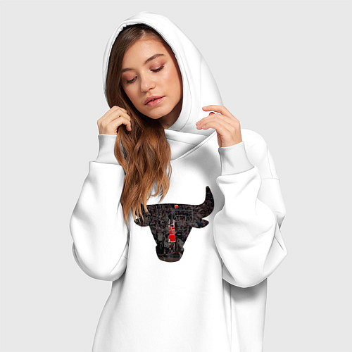 Женская толстовка-платье Bulls - Jordan / Белый – фото 3