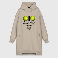 Женское худи-платье Я люблю теннис, цвет: миндальный