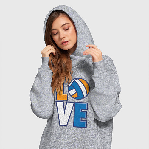 Женская толстовка-платье Love Volleyball / Меланж – фото 3
