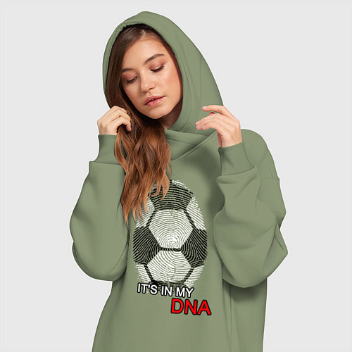 Женская толстовка-платье FOOTBALL IN MY DNA / Авокадо – фото 3