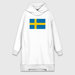 Женская толстовка-платье Швеция Флаг Швеции