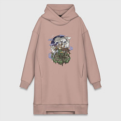 Женская толстовка-платье Волчья стая