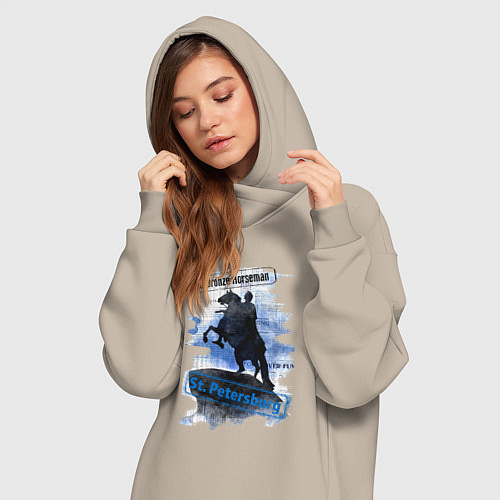 Женская толстовка-платье The Bronze Horseman / Миндальный – фото 3