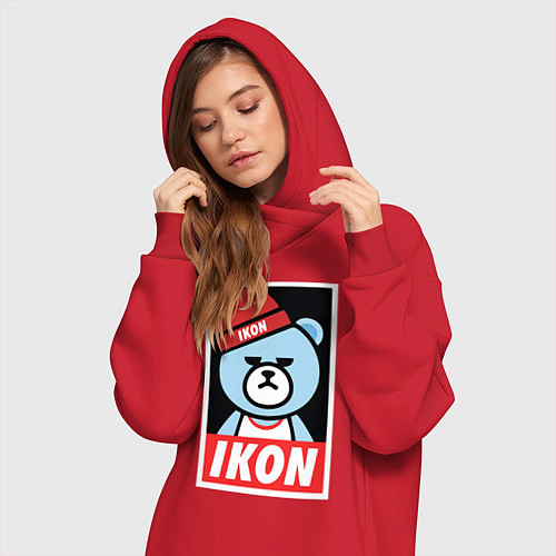 Женская толстовка-платье IKON YG Bear Dope / Красный – фото 3