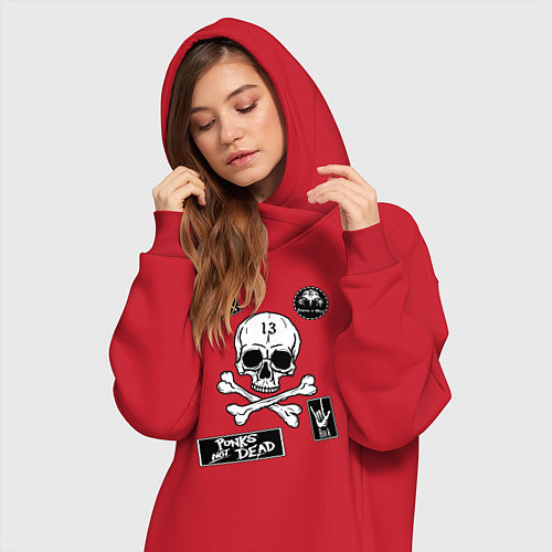 Женская толстовка-платье Как у КНЯZZя Король и Шут / Красный – фото 3