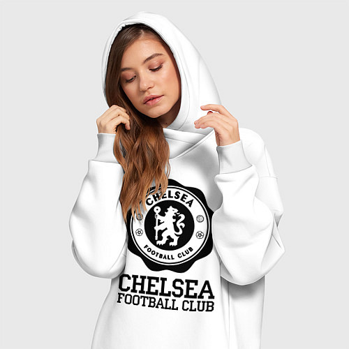 Женская толстовка-платье Chelsea FC: Emblem / Белый – фото 3