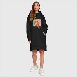 Женское худи-платье Лесной хранитель, цвет: черный — фото 2