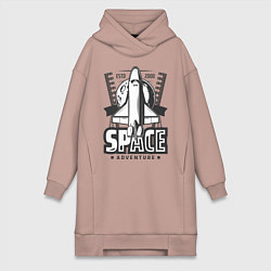 Женская толстовка-платье Космический корабль