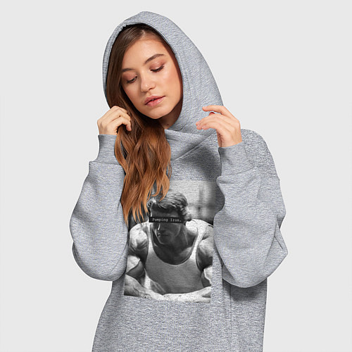 Женская толстовка-платье Качай железо Pumping iron / Меланж – фото 3