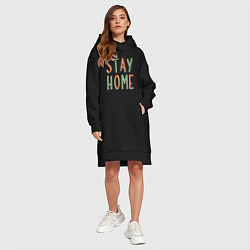 Женское худи-платье Сидим Дома, цвет: черный — фото 2