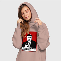 Женское худи-платье Леонид Каневский мем, цвет: пыльно-розовый — фото 2