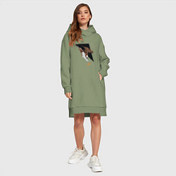 Женское худи-платье Орёл в деле, цвет: авокадо — фото 2