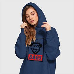 Женское худи-платье Snatch: Dags, цвет: тёмно-синий — фото 2