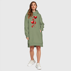 Женское худи-платье Праздничный купидон, цвет: авокадо — фото 2