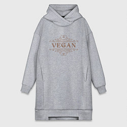 Женское худи-платье Веган - Vegan, цвет: меланж