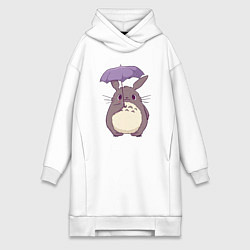 Женская толстовка-платье Кавайный Тоторо с зонтиком